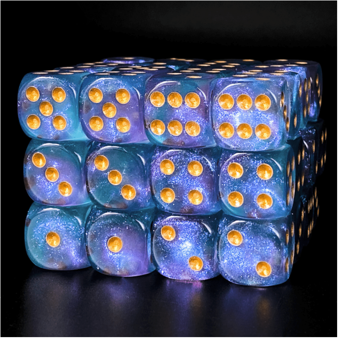 Water Nymph - 12 piece Pip D6's Plastic Dice Foam Brain Games | D20 Games