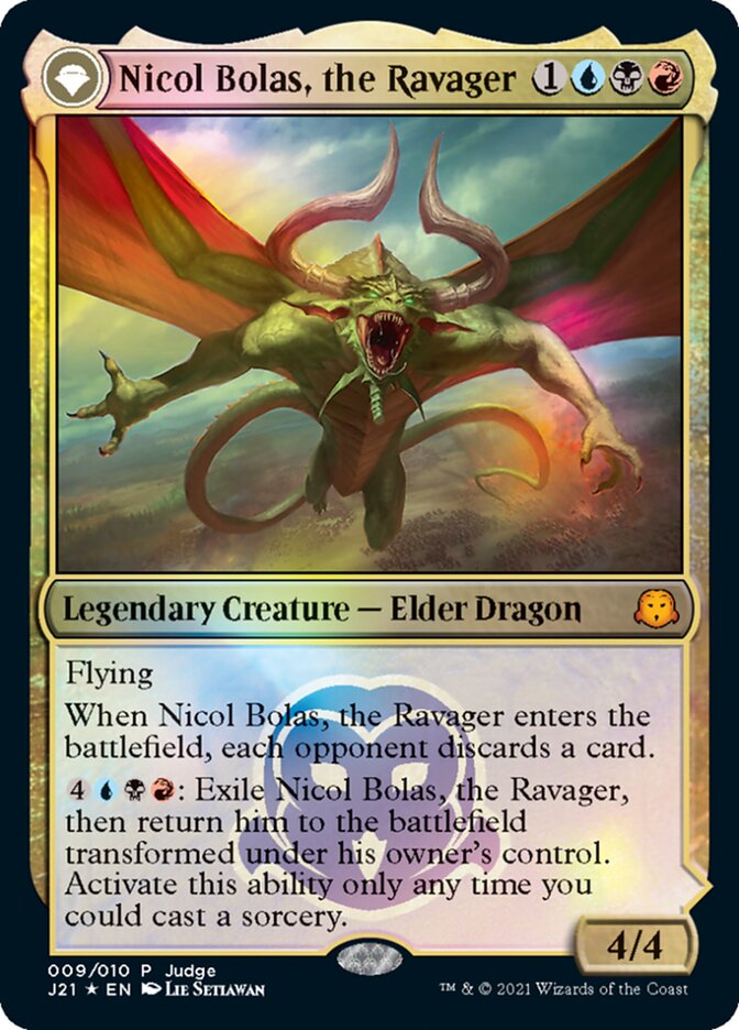 Nicol Bolas, the Ravager // Nicol Bolas, the Arisen [Judge Gift Cards 2021] | D20 Games