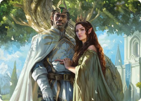 Aragorn and Arwen, Wed Art Card [The Lord of the Rings: Tales of Middle-earth Art Series] | D20 Games