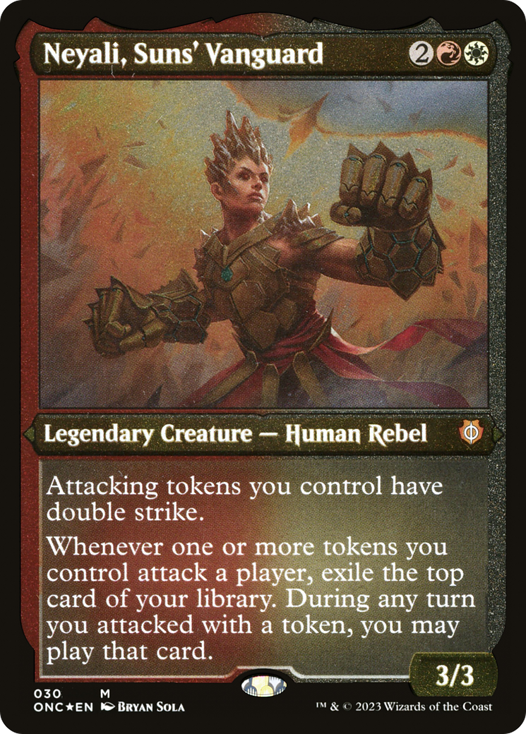 Neyali, Suns' Vanguard (Foil Etched) (Display Commander) [Phyrexia: All Will Be One Commander] | D20 Games