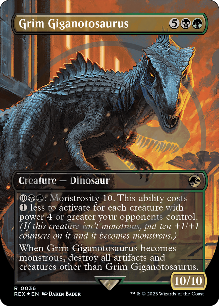 Grim Giganotosaurus Emblem (Borderless) [Jurassic World Collection Tokens] | D20 Games