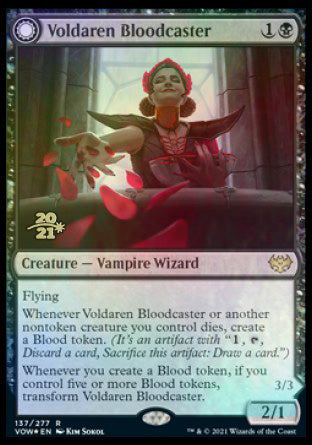Voldaren Bloodcaster // Bloodbat Summoner [Innistrad: Crimson Vow Prerelease Promos] | D20 Games