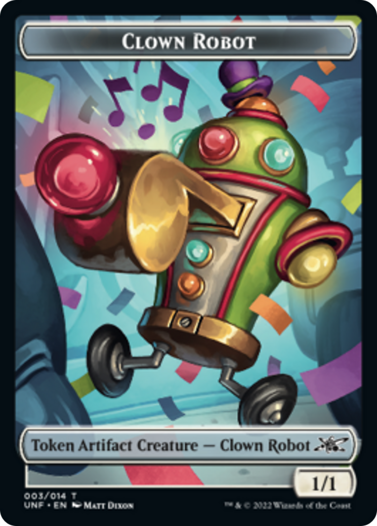 Clown Robot (003) // Food (010) Double-sided Token [Unfinity Tokens] | D20 Games