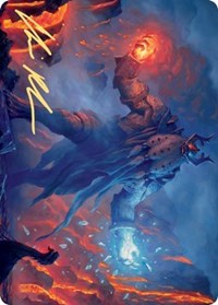 Aegar, the Freezing Flame (Gold-Stamped Signature) [Kaldheim: Art Series] | D20 Games