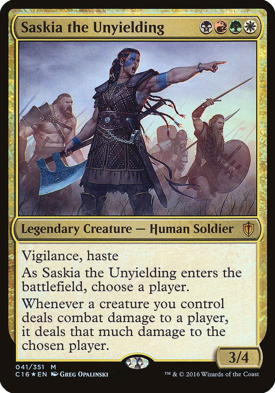 Saskia the Unyielding (Oversized) [Commander 2016 Oversized] | D20 Games