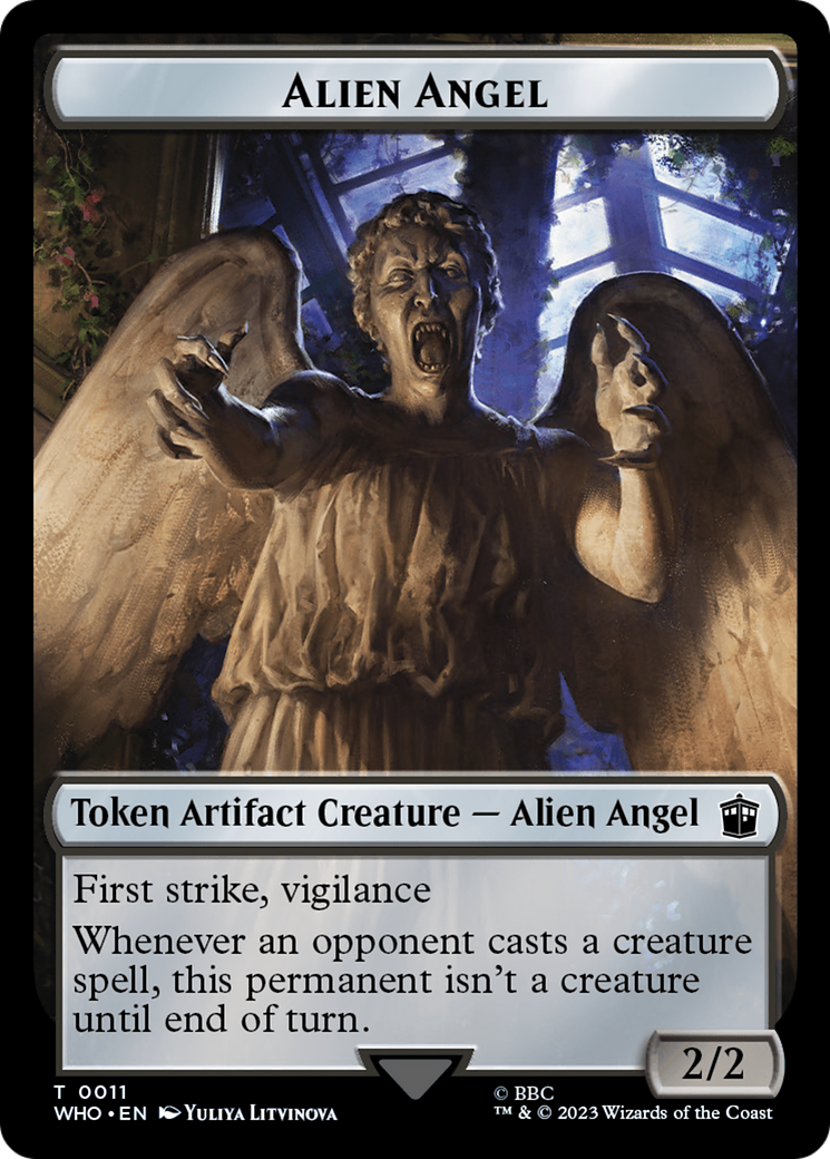 Alien Angel // Clue (0021) Double-Sided Token [Doctor Who Tokens] | D20 Games