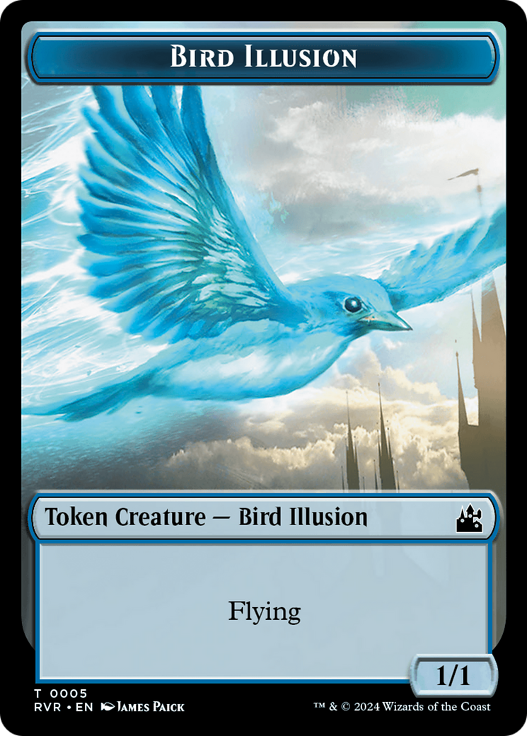 Spirit (0018) // Bird Illusion Double-Sided Token [Ravnica Remastered Tokens] | D20 Games
