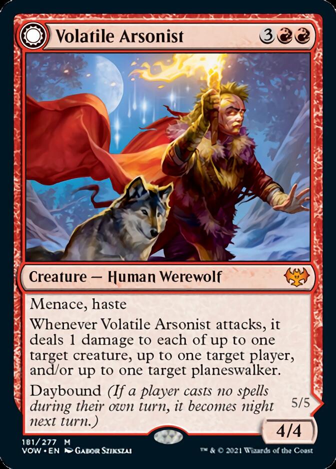 Volatile Arsonist // Dire-Strain Anarchist [Innistrad: Crimson Vow] | D20 Games