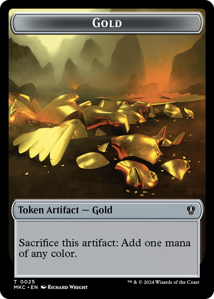 Gold // Lightning Rager Double-Sided Token [Murders at Karlov Manor Commander Tokens] | D20 Games