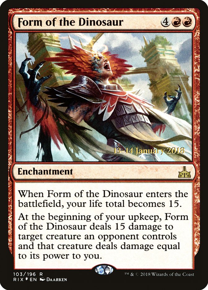 Form of the Dinosaur [Rivals of Ixalan Prerelease Promos] | D20 Games