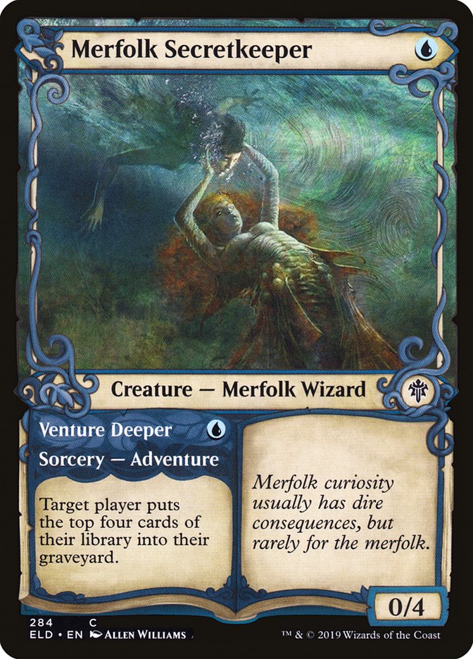 Merfolk Secretkeeper // Venture Deeper (Showcase) [Throne of Eldraine] | D20 Games