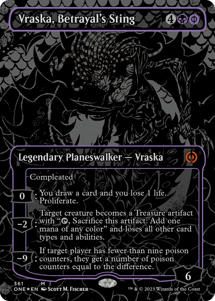 Vraska, Betrayal's Sting (Oil Slick Raised Foil) [Phyrexia: All Will Be One] | D20 Games