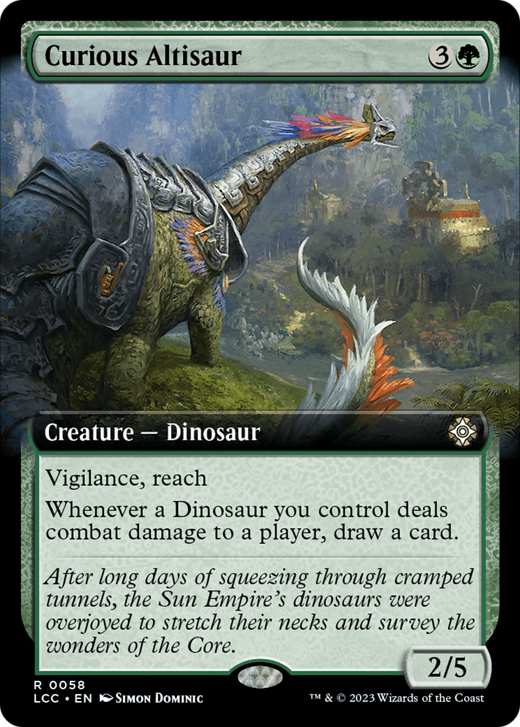 Curious Altisaur (Extended Art) [The Lost Caverns of Ixalan Commander] | D20 Games