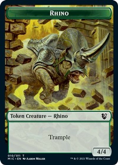 Rhino // Wolf Double-sided Token [Innistrad: Midnight Hunt Commander] | D20 Games