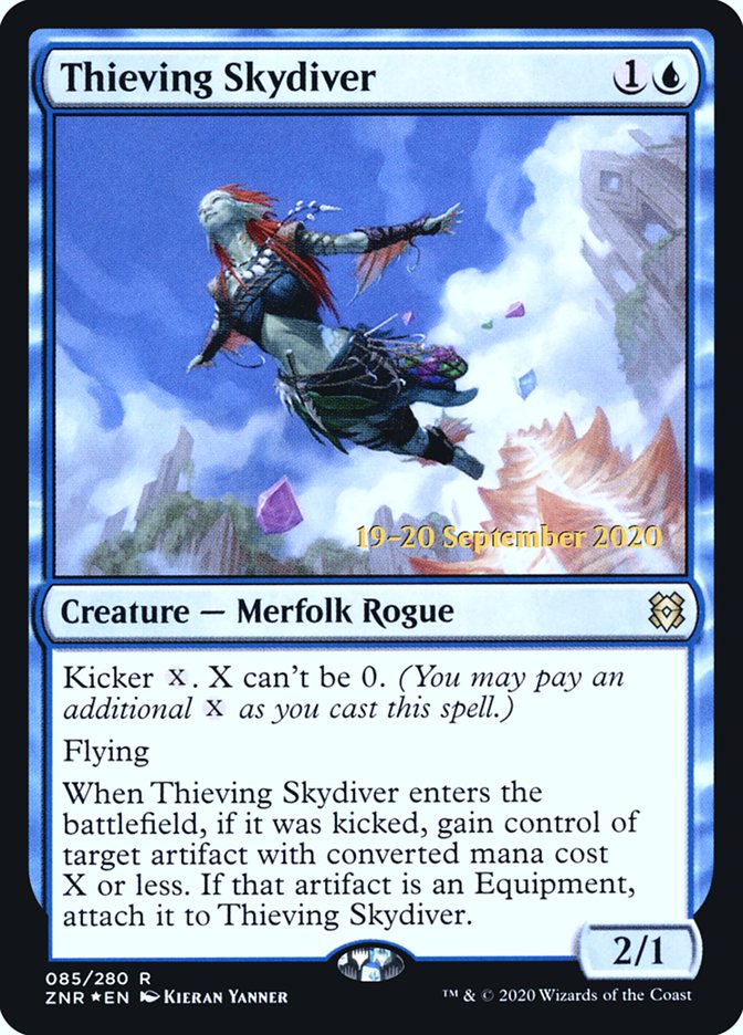 Thieving Skydiver [Zendikar Rising Prerelease Promos] | D20 Games