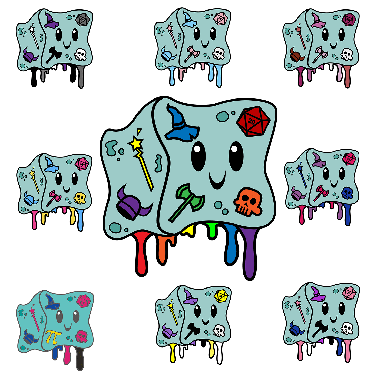 Gelly Cube Enamel Pride Pins Enamel Pin Foam Brain Games | D20 Games