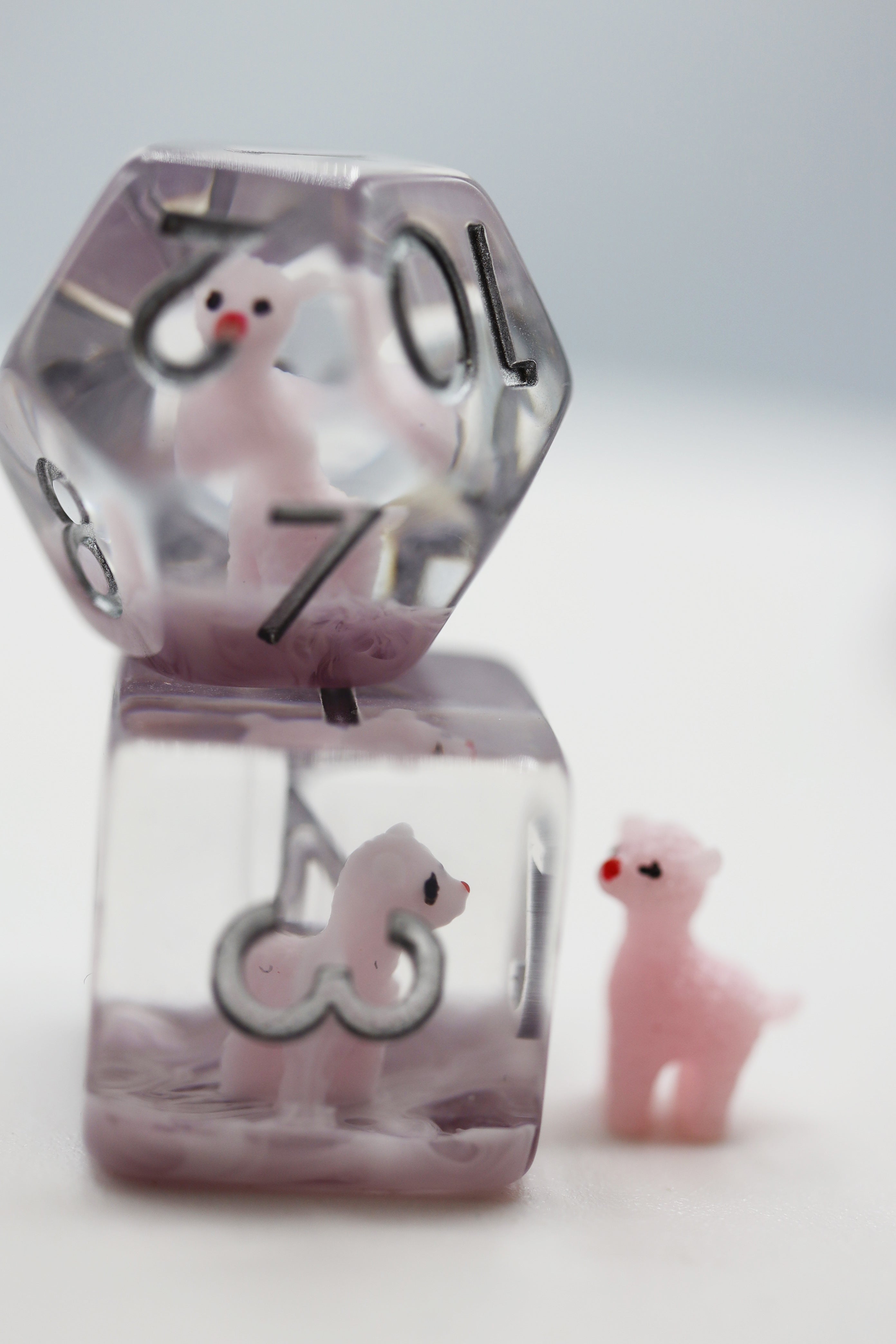Pink Alpaca RPG Dice Set Plastic Dice Foam Brain Games | D20 Games