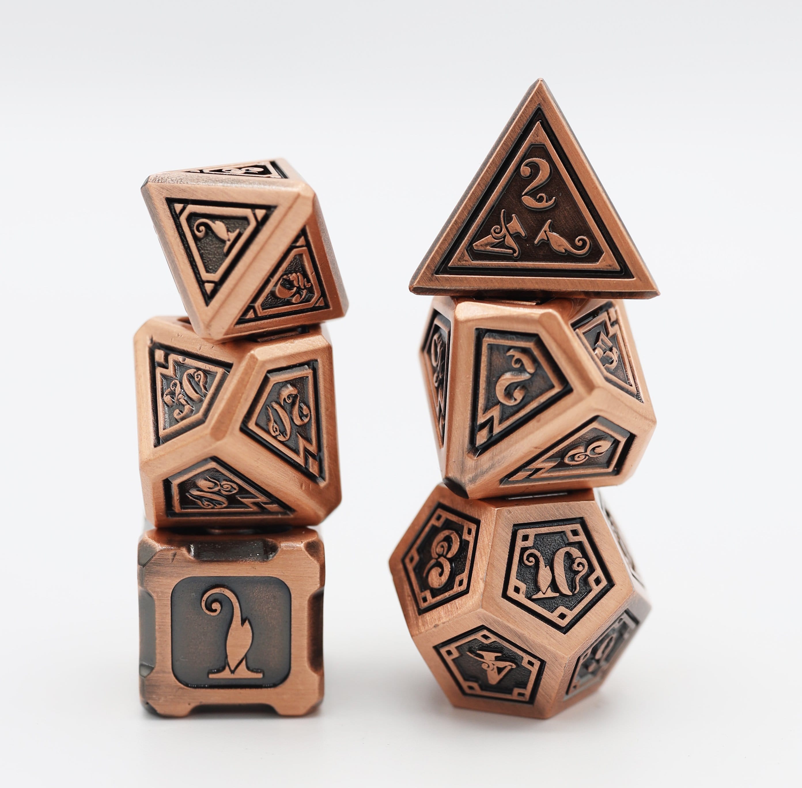 Alchemist Metals RPG Dice Set: Copper Metal Dice Foam Brain Games | D20 Games