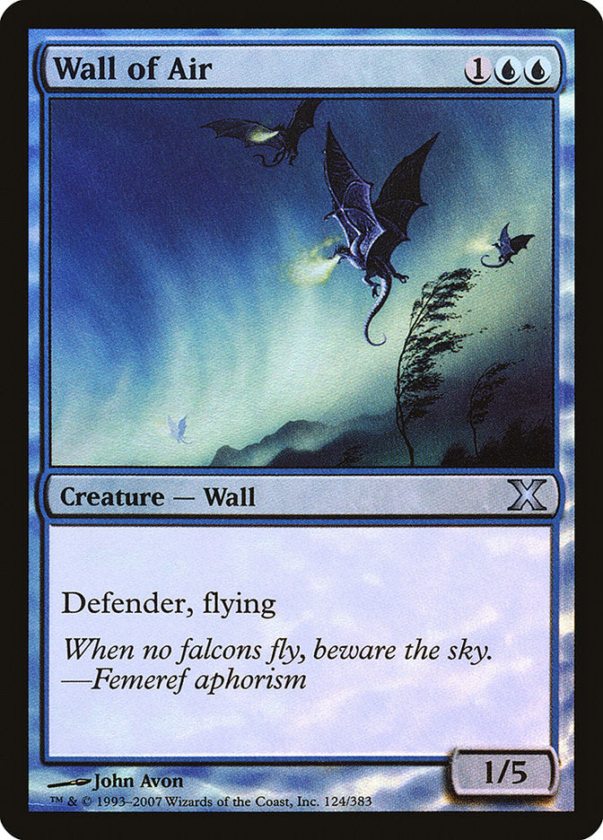 Wall of Air (Premium Foil) [Tenth Edition] | D20 Games