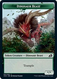 Dinosaur Beast // Human Soldier (004) Double-sided Token [Ikoria: Lair of Behemoths Tokens] | D20 Games