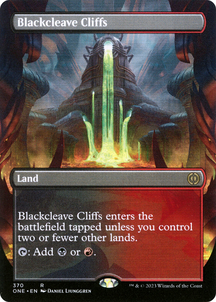 Blackcleave Cliffs (Borderless Alternate Art) [Phyrexia: All Will Be One] | D20 Games