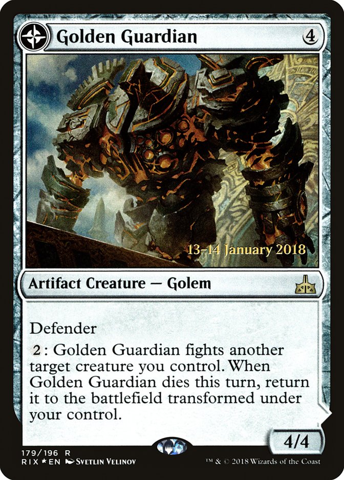 Golden Guardian // Gold-Forge Garrison [Rivals of Ixalan Prerelease Promos] | D20 Games