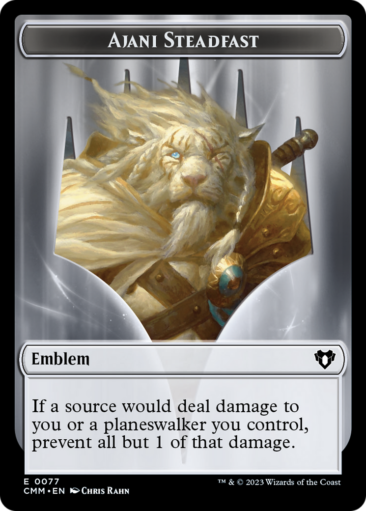 Ajani Steadfast Emblem // Wizard Double-Sided Token [Commander Masters Tokens] | D20 Games