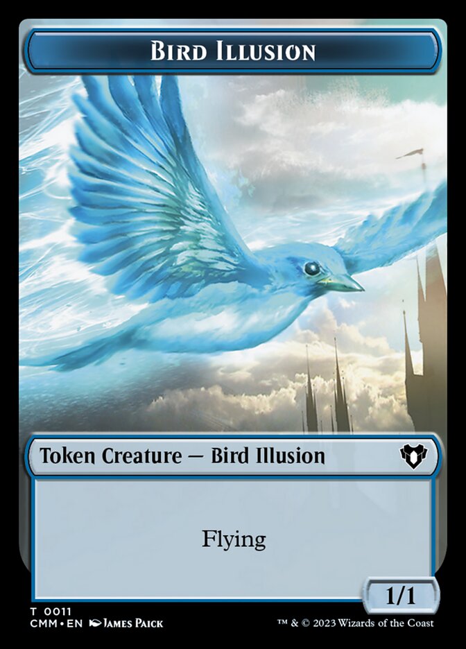 Treasure // Bird Illusion Double-Sided Token [Commander Masters Tokens] | D20 Games
