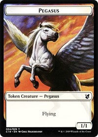 Pegasus // Human Double-sided Token [Commander 2019 Tokens] | D20 Games