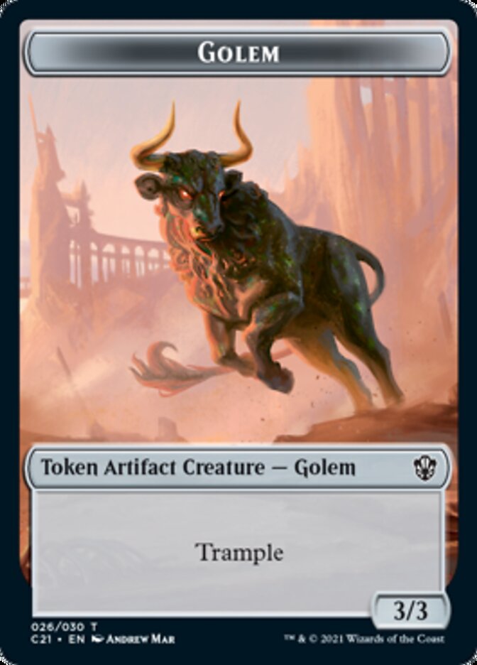 Golem (026) // Thopter Token [Commander 2021 Tokens] | D20 Games