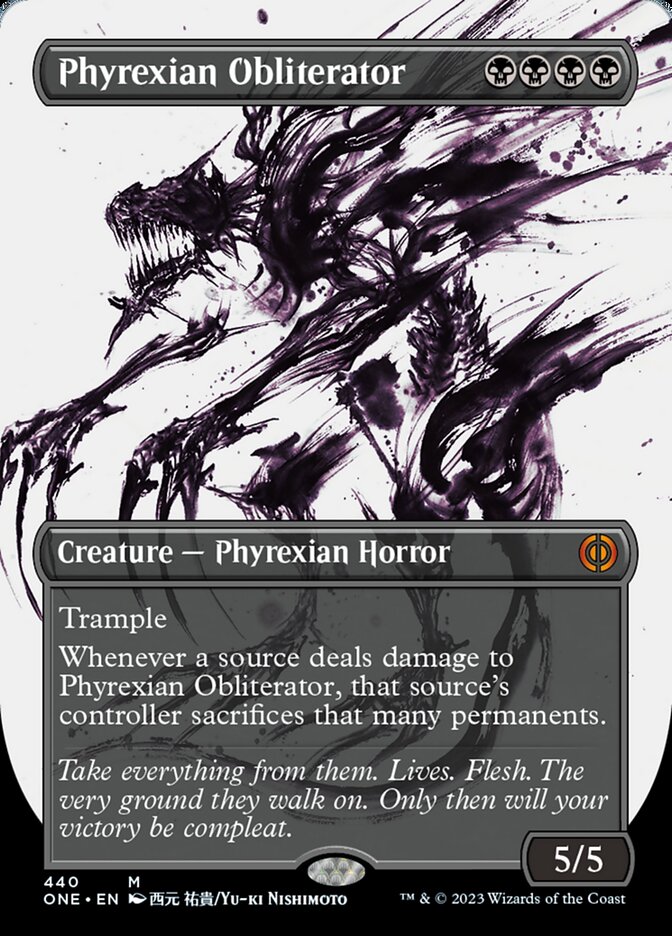 Phyrexian Obliterator (Borderless Ichor Step-and-Compleat Foil) [Phyrexia: All Will Be One] | D20 Games