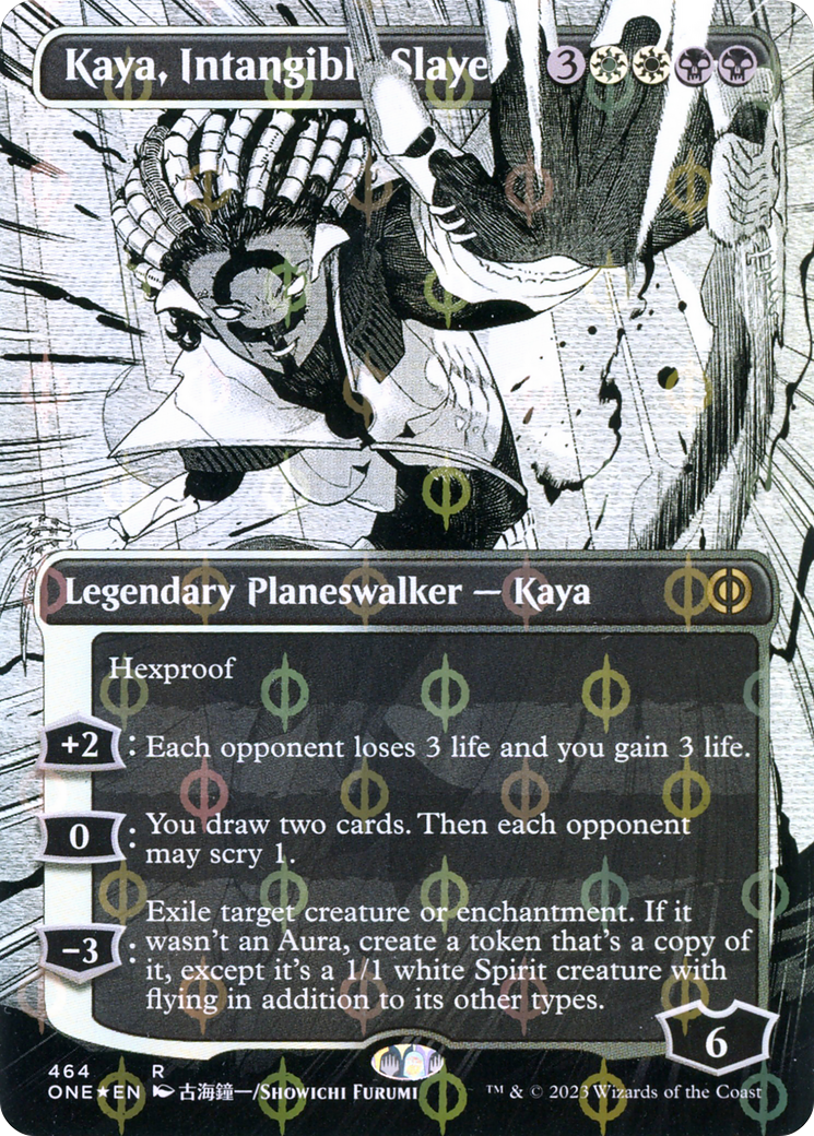 Kaya, Intangible Slayer (Borderless Manga Step-and-Compleat Foil) [Phyrexia: All Will Be One] | D20 Games