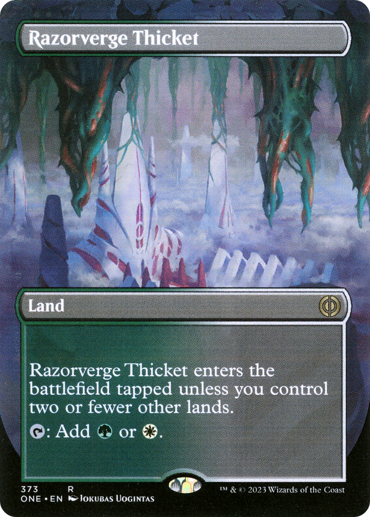 Razorverge Thicket (Borderless Alternate Art) [Phyrexia: All Will Be One] | D20 Games