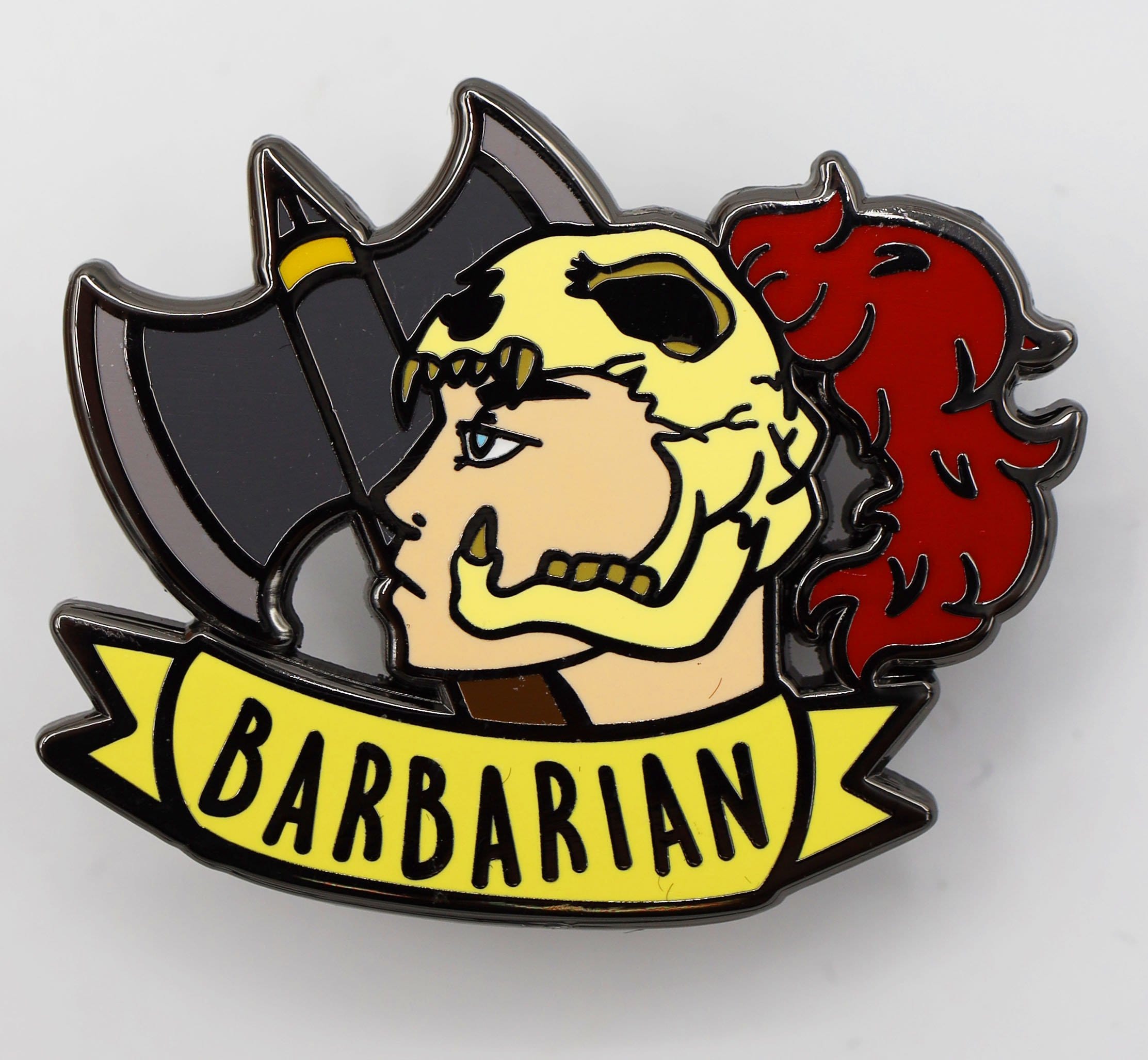 Banner Class Pins: Barbarian Enamel Pin Foam Brain Games | D20 Games