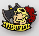Banner Class Pins: Barbarian Enamel Pin Foam Brain Games