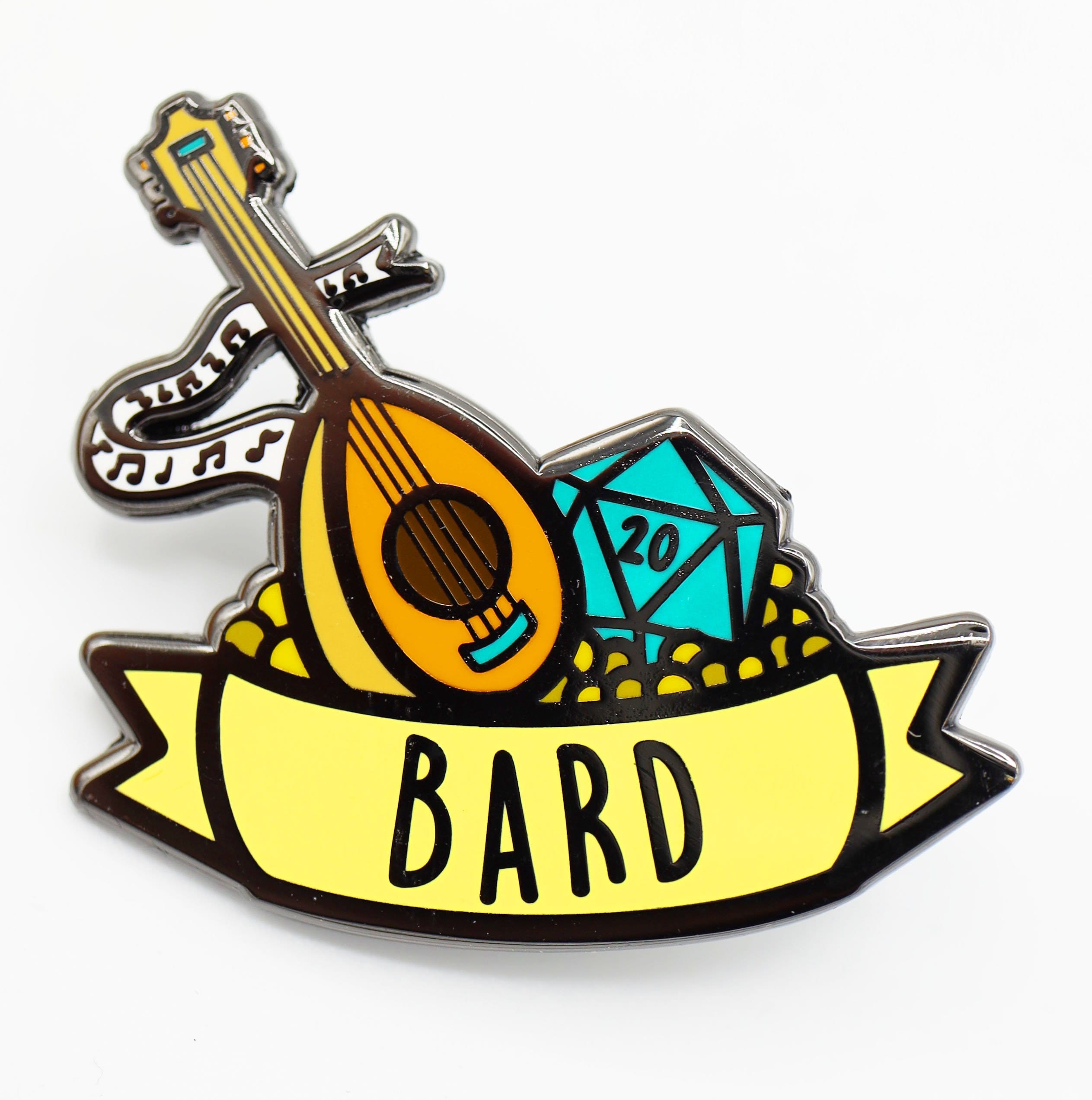 Banner Class Pins: Bard Enamel Pin Foam Brain Games | D20 Games