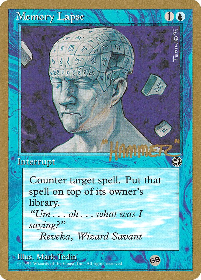 Memory Lapse (Runes) (Shawn "Hammer" Regnier) (SB) [Pro Tour Collector Set] | D20 Games