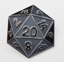 Black D20 Enamel Pin Enamel Pin Foam Brain Games