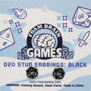 D20 Stud Earrings: Black  Foam Brain Games