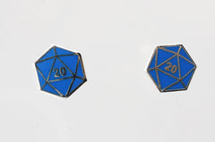 D20 Stud Earrings: Blue | D20 Games