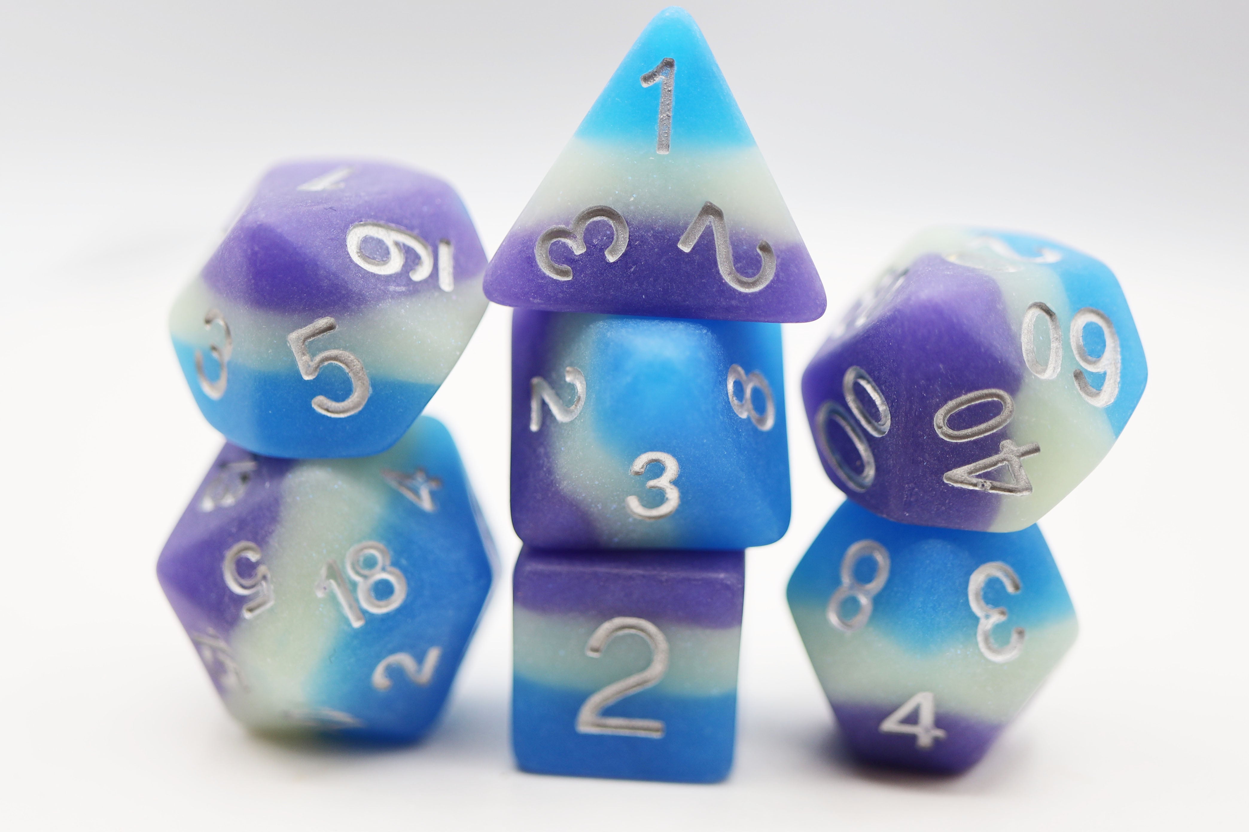 Blueberry Snow Cone RPG Dice Set Plastic Dice Foam Brain Games | D20 Games