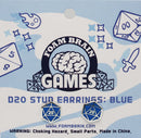 D20 Stud Earrings: Blue