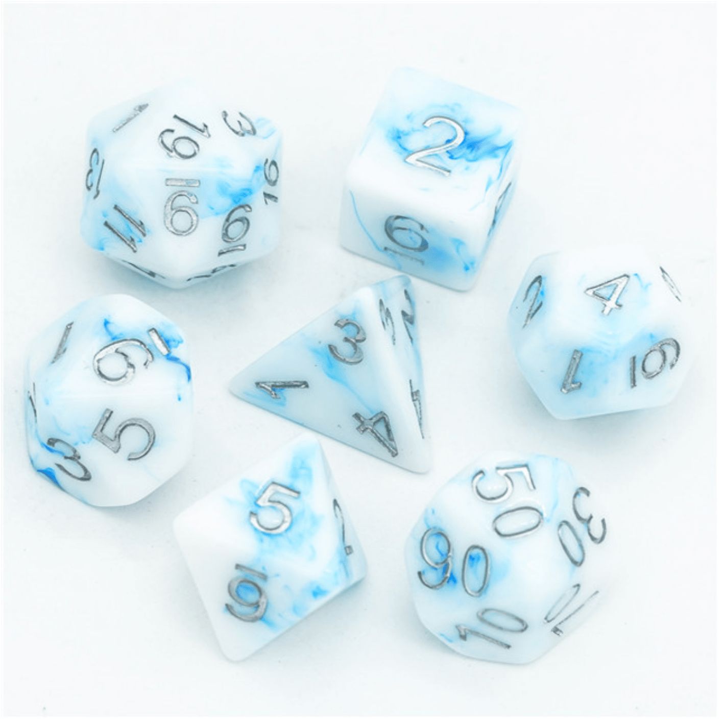 Blue Stone RPG Dice Set Plastic Dice Foam Brain Games | D20 Games