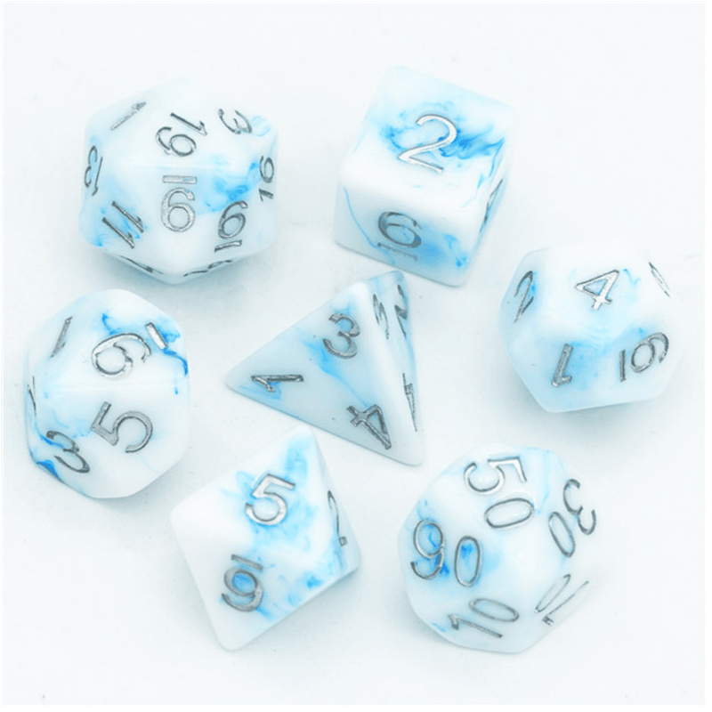 Blue Stone RPG Dice Set Plastic Dice Foam Brain Games