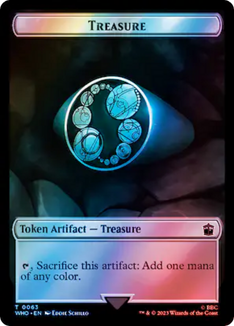Alien Angel // Treasure (0063) Double-Sided Token (Surge Foil) [Doctor Who Tokens] | D20 Games