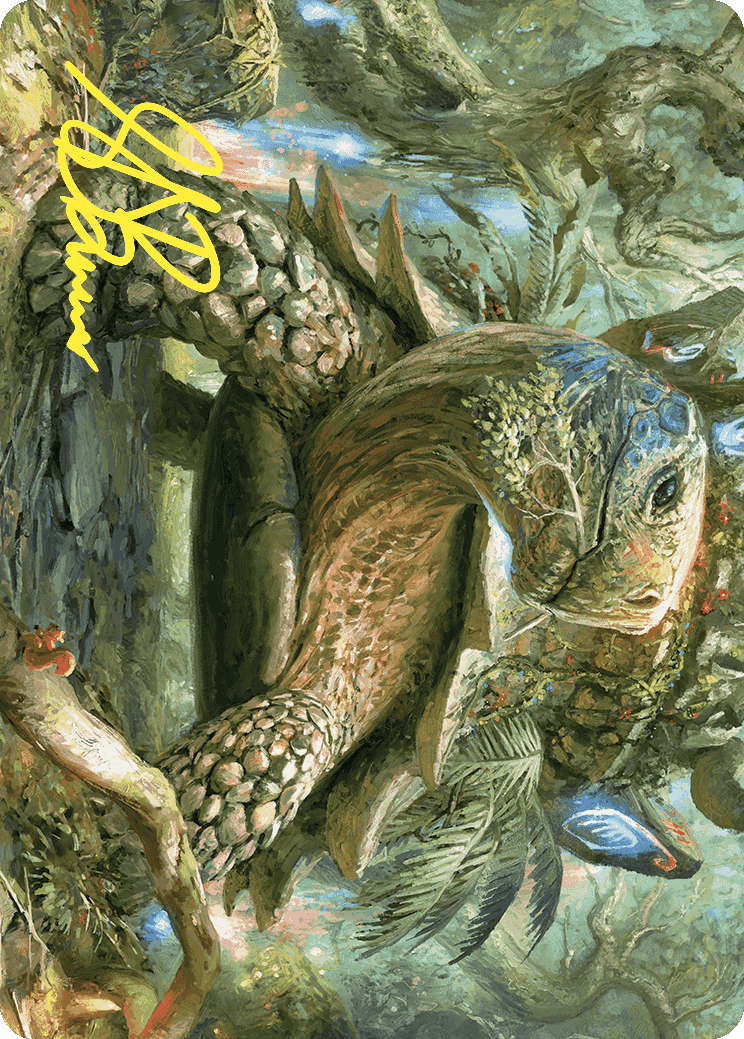 Blossoming Tortoise Art Card (Gold-Stamped Signature) [Wilds of Eldraine Art Series] | D20 Games