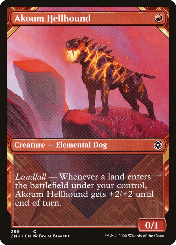 Akoum Hellhound (Showcase) [Zendikar Rising] | D20 Games