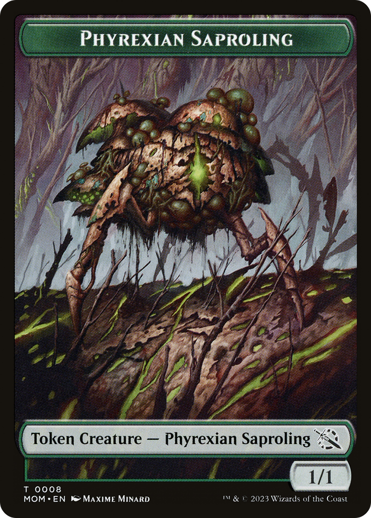 Treasure (20) // Phyrexian Saproling Double-Sided Token [March of the Machine Tokens] | D20 Games