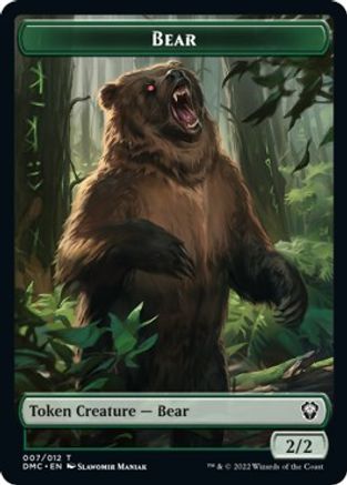 Kavu // Bear Double-sided Token [Dominaria United Commander Tokens] | D20 Games