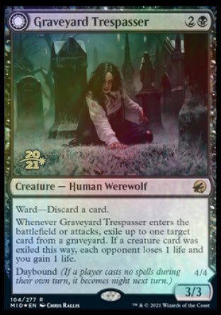 Graveyard Trespasser // Graveyard Glutton [Innistrad: Midnight Hunt Prerelease Promos] | D20 Games